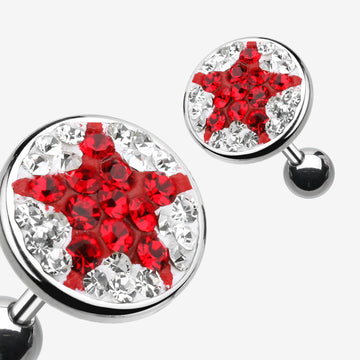Shining Star Multi-Gem Cartilage Earring-Clear/Red